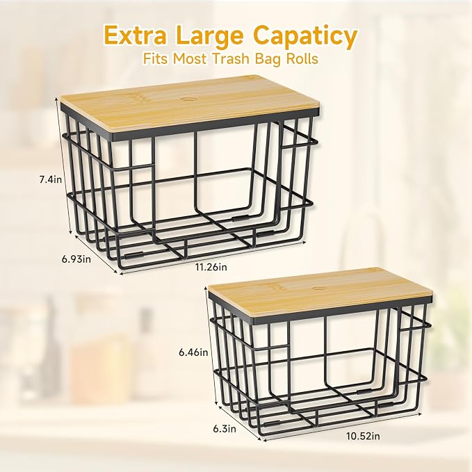 2 Pack Trash Bag Holder, Extra Large Garbage Bag Dispenser - Image 2
