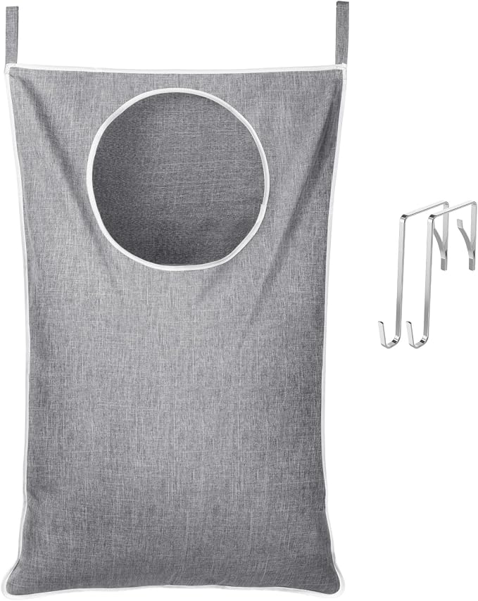 Lifewit 1 Pack Over Door Laundry Hamper, Collapsible Hanging, Light Gray by Lifewit