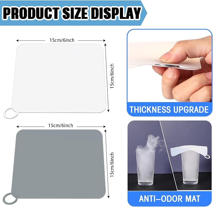 6 Pack Drain Covers for Bugs, 6 X 6 Inch, Anti Odor and Cockroach, Kitchen - Image 2