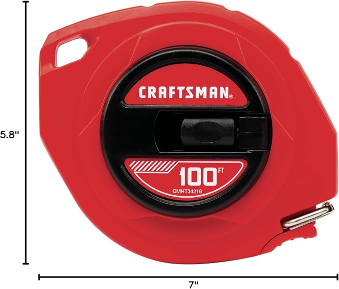 CRAFTSMAN 100-ft Tape Measure, Easy-Wind Steel Blade - Image 3