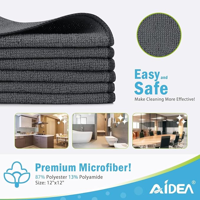 AIDEA Microfiber Cleaning Cloth-600PK, Soft Microfiber Towels - Image 2