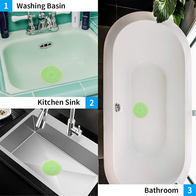 tifanso 2PCS 6" Silicone Bathtub Drain Stopper & Hair Catcher - Image 7