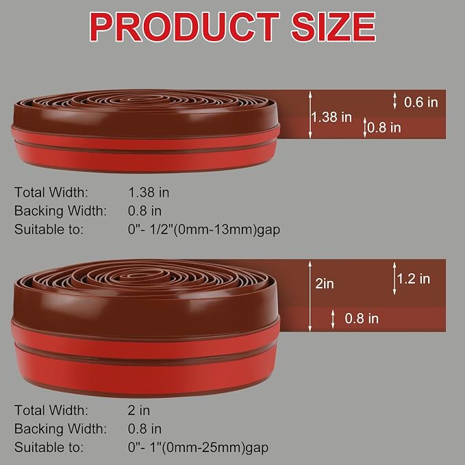 Benory T-Shaped Silicone Door Weather Stripping, energy loss, and outside noise - Image 3