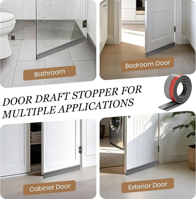 4 Pack Door Draft Stopper, Door Sweep - Image 7