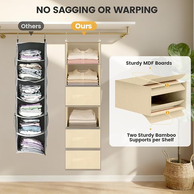 Hanging Closet Organizer 6-Shelf - Image 5