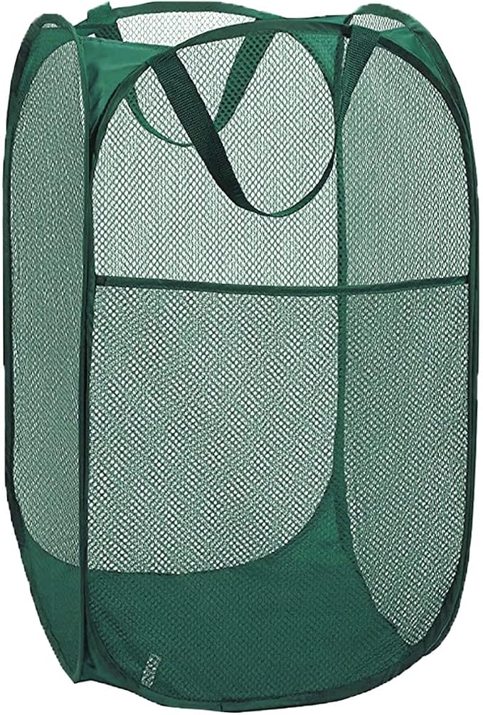 Pop Up Laundry Hamper, Reinforced Mesh Laundry Basket, Folding Clothes Storage by Buenod