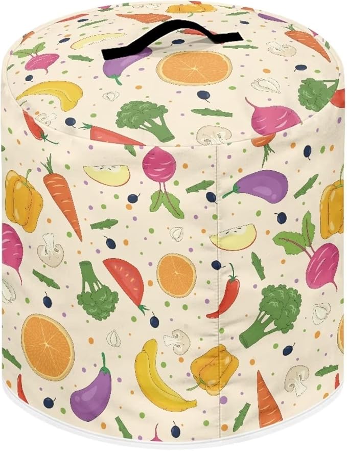 Fruits and Vegetables Print Kitchen Appliance Cover Pressure Cooker Cover 6 qt,Dust Cover with Pockets for Electric Pressure Cooker Air Fryer Rice Cooker Steamer Toaster Oven