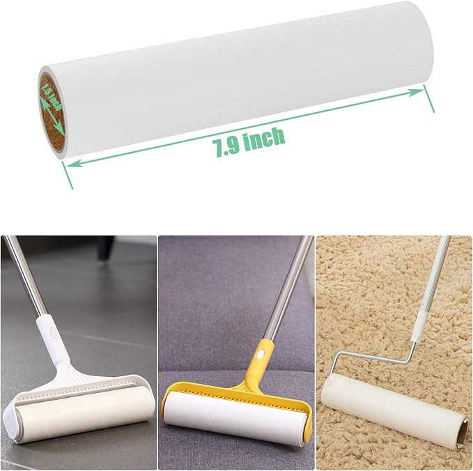 7.9 inch Lint Roller Refills Only, Extra Sticky Tape Roller Refills - Image 2