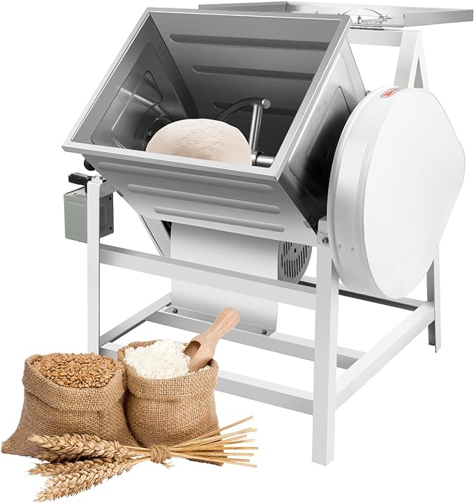 Commercial Dough Mixer Big Electric Flour Mixing Machine 1500W 30QT Large Capacity Heavy Duty Dough Kneading Machine with 90° Tilt Bowl, Dual Rotation for Bakeries, Pizzerias, Restaurants