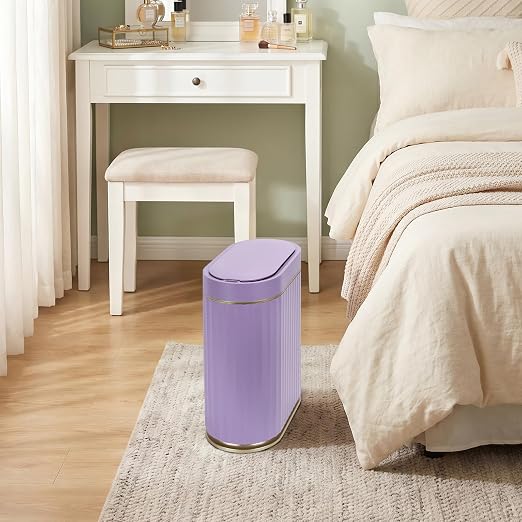 ELPHECO Bathroom Sensor Trash Can, 2 Gallon, Automatic Lid, Slim Plastic - Image 7