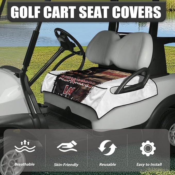 Golf Cart Seat Cushion Cover Designed to Protect Seats from Moisture and Dirt, Featuring Soft Microfiber Fabric and Waterproof Construction