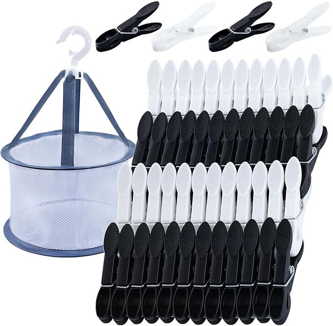 48 Pcs Plastic Clothes Pins Laundry Clips by KEYBOO