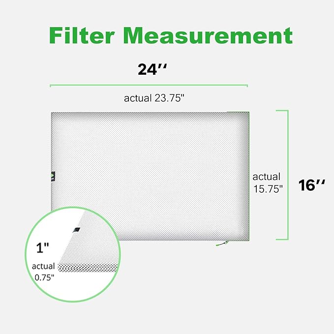 REair 16x24x1 Air filter Pro Kit, Washable and Reusable Air Filter 16x24x1 for AC HVAC Furnace, MERV 8 Air Filters Machine Washable & Dryer Friendly, AC Furnace Air Filter, Include 2 Filters&1 Frame