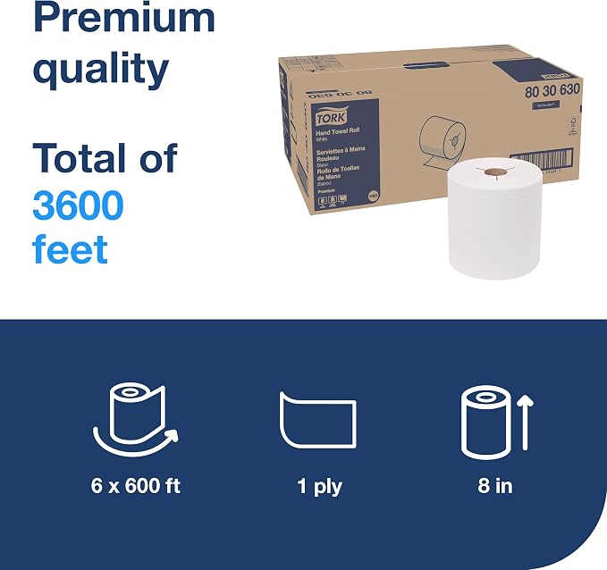 Tork Roll Hand Towel White H80, 6 rolls - Image 2