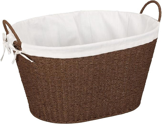 Household Essentials Paper Rope Woven Oval Laundry Basket by HouseholdEssentials