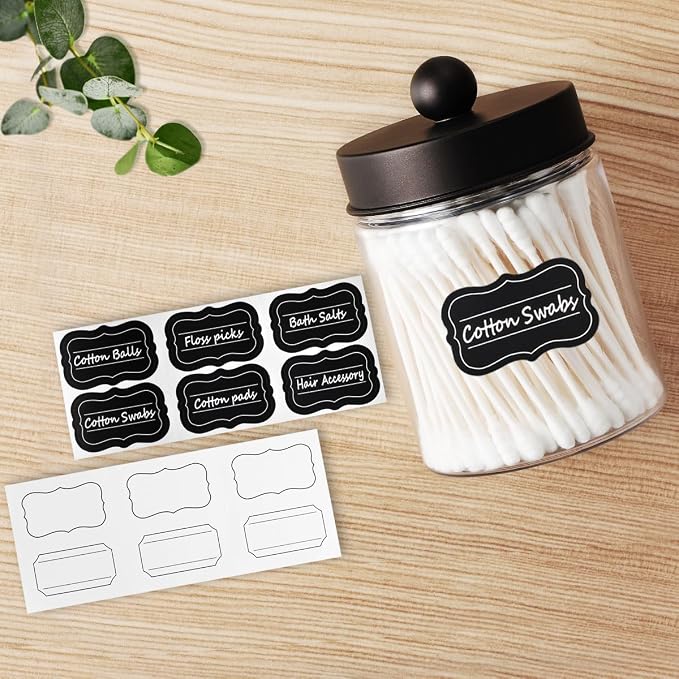 Amolliar Acrylic Apothecary Jar Bathroom Qtip Holder Bronze 6 Pack - Image 3