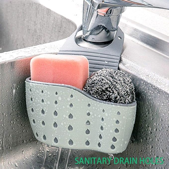 EC ELEGANTCHARM Kitchen Sink Caddy Sponge Holder Silicone Plastic Soap Holder - Image 4