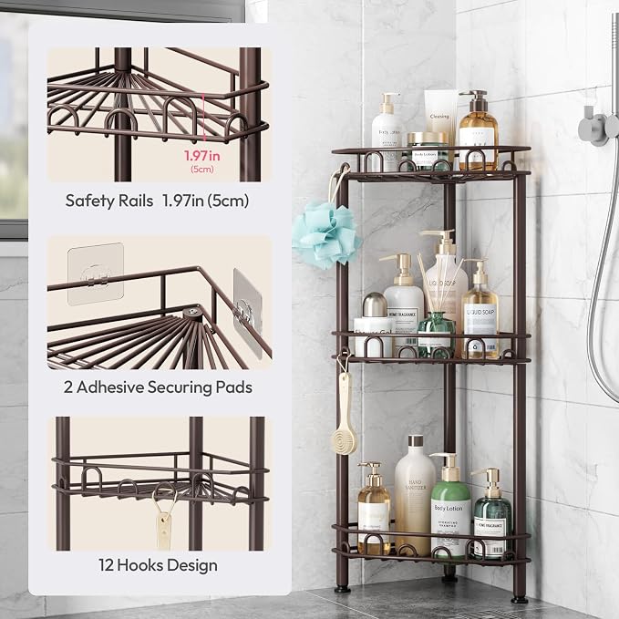 SWTYMIKI Standing Shower Caddy Corner - Image 4