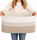 Laundry Hamper with Handles, 72L Rope Laundry Basket, Light Brown by AINUOQI