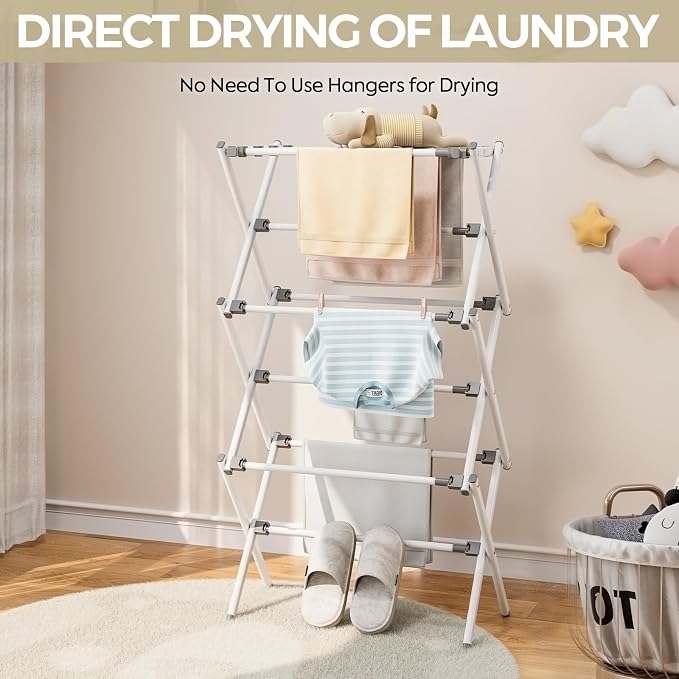 Extra Large Clothes Drying Rack, 14.57" D × 44.88" H | Foldable & Extendable - Image 5