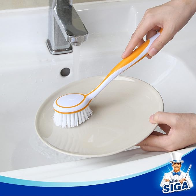 MR.SIGA Round Dish Brush with Suction Cup, kitchen sink cleaning, dish brush - Image 5