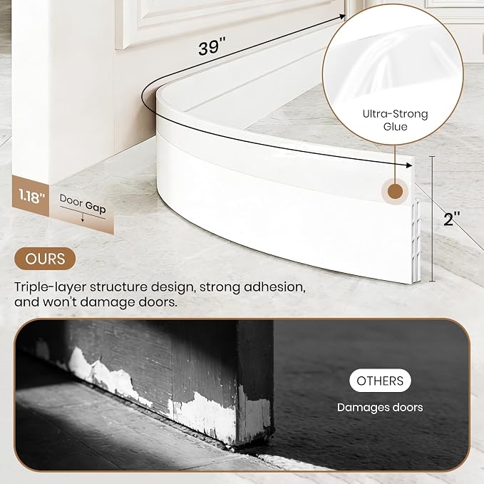 4 Pack Door Draft Stopper, Door Sweep - Image 2