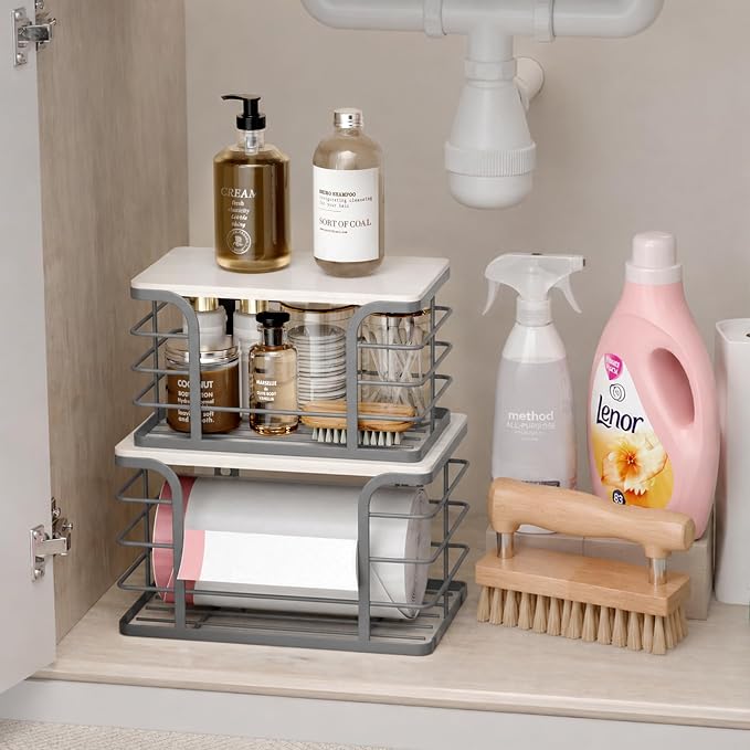 2 Pack Trash Bag Holder, Stackable Storage Kitchen Laundry Organizers - Image 4