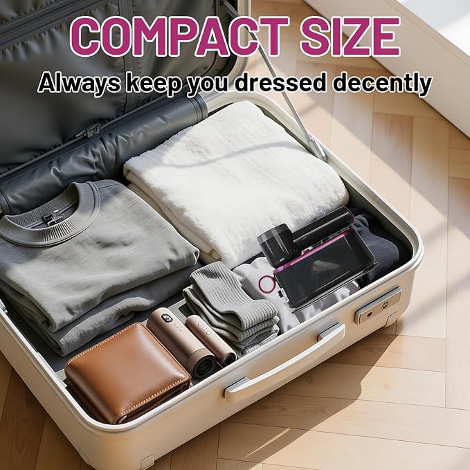2-in-1 Travel Steam Iron with Fabric Shaver, Portable Mini Iron - Image 6