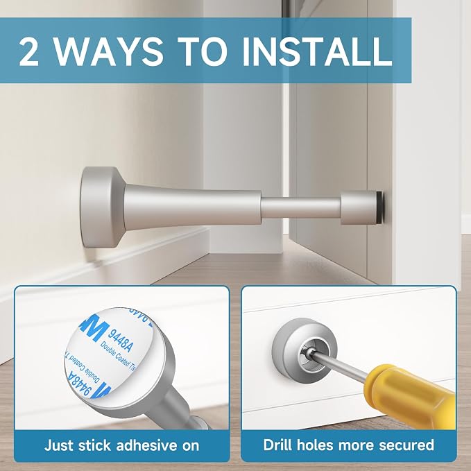 2PCS Spring Door Stoppers for Wall - Image 3