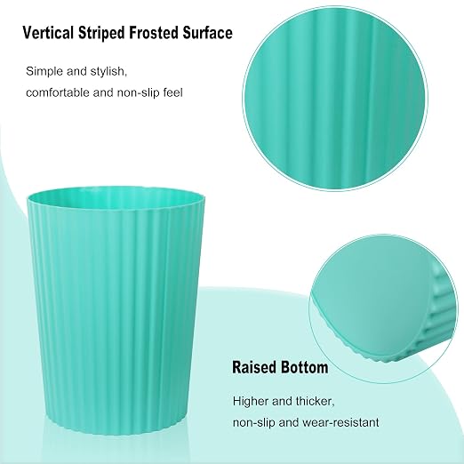 JiatuA Small Bathroom Trash Can Plastic Wastebasket Garbage Can Light Blue | - Image 3