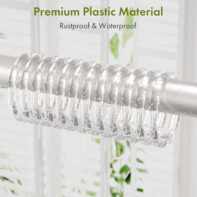 Amazer Shower Curtain Rings, O Shape Shower Hooks - Image 3