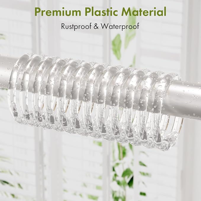 Amazer Shower Curtain Rings, O Shape Shower Curtain Hooks Rings - Image 3