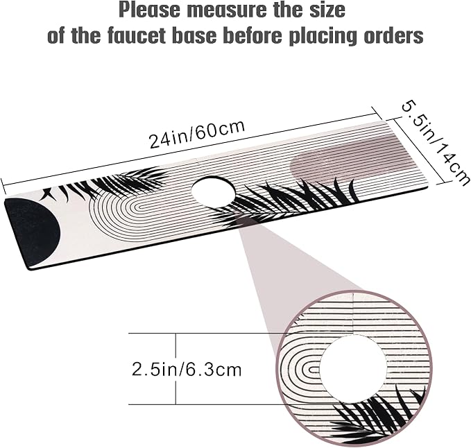Sink Faucet Absorbing Mat, 2 Pack Drying Mat Around Faucet Sink Splash Guard - Image 2
