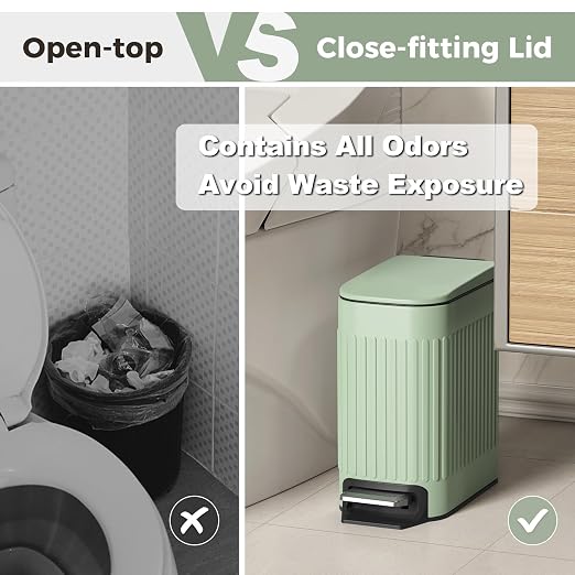 TrashAid Slim Bathroom Trash Can - Image 5