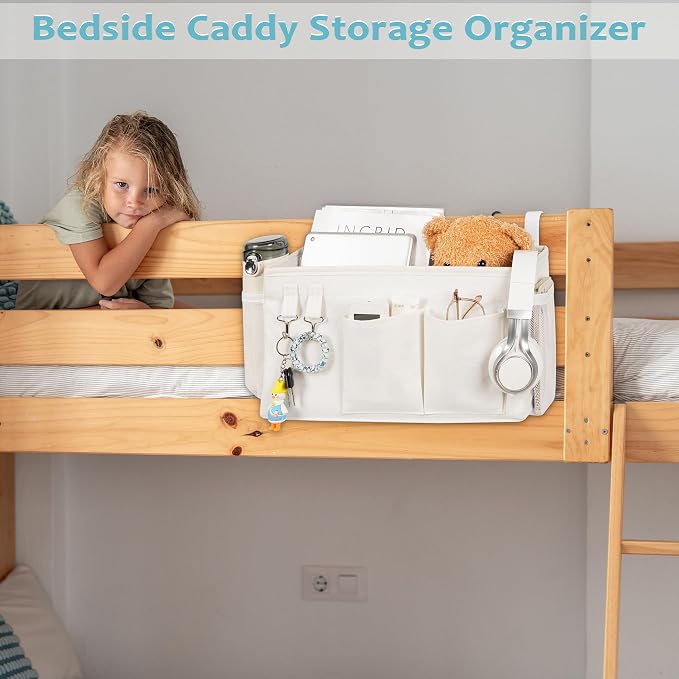 Bedside Caddy, Bedside Storage Bag Hanging Organizer - Image 6