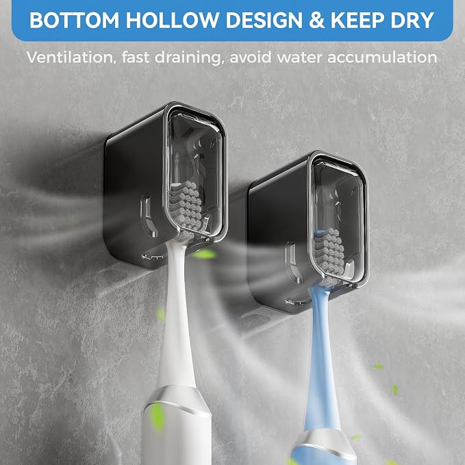MOPMS Single Slot Toothbrush Holders Wall Mounted - Image 3