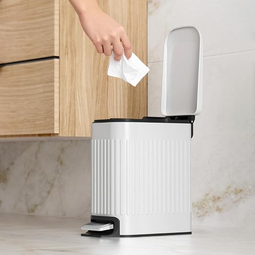 TrashAid Slim Bathroom Trash Can - Image 7