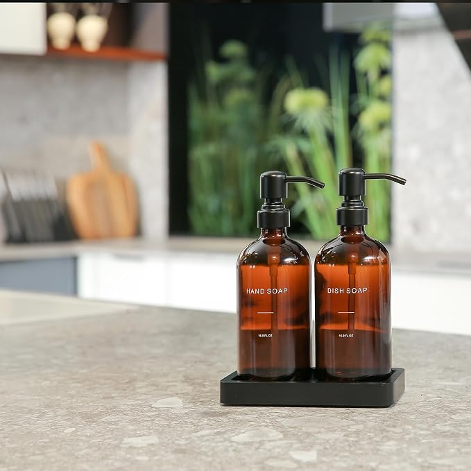 Prus Waso Amber Soap Dispenser Set | Soap Dispenser - Image 3