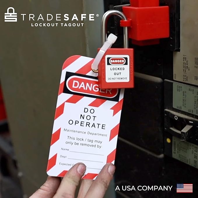 TRADESAFE Lockout Tagout Tags - 30 Danger Do Not Operate Tag with 30 Zip Ties, Premium 32 mil Vinyl, OSHA Compliant Loto Tags for Lock Out Tag Out, Equipment Repair
