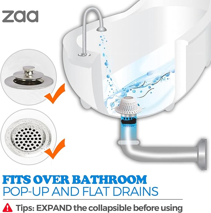 Bathtub Drain Strainer Silicone Bathroom Stopper Fixture Accessories | 2-Pack - Image 4