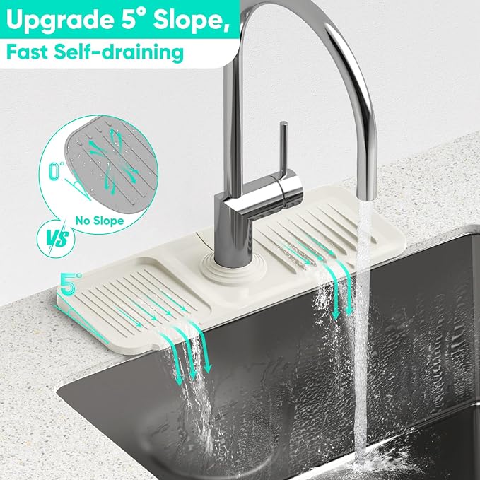 14.6 inch Faucet Mat for Kitchen Sink Faucet Mat Kitchen Sink Splash Guard - Image 2