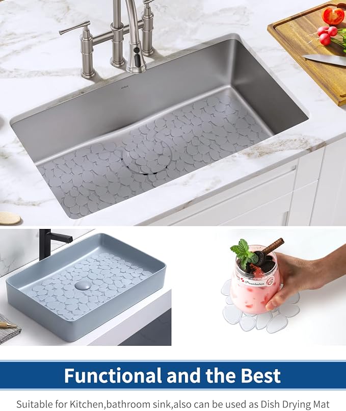 Bligli Pebble Sink Mat for Stainless Steel/Ceramic Sinks, PVC Eco-friendly Sink - Image 6
