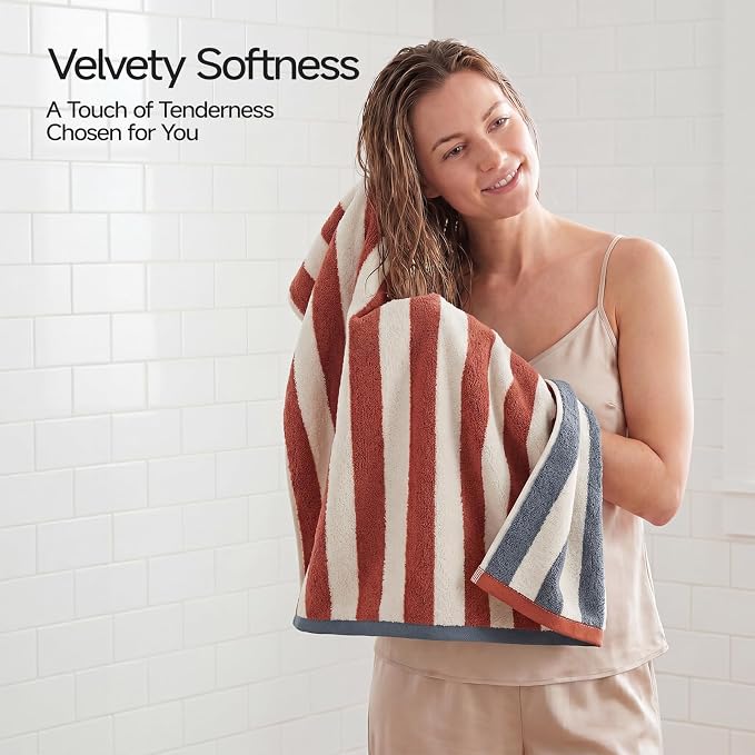 REDKISS Terracotta Striped Hand Towels - Image 4