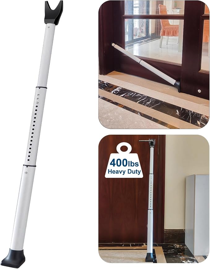 Rerishom Door Security Bar, Heavy Duty Door Stopper Jammer by HuiQiuRerishomLtd