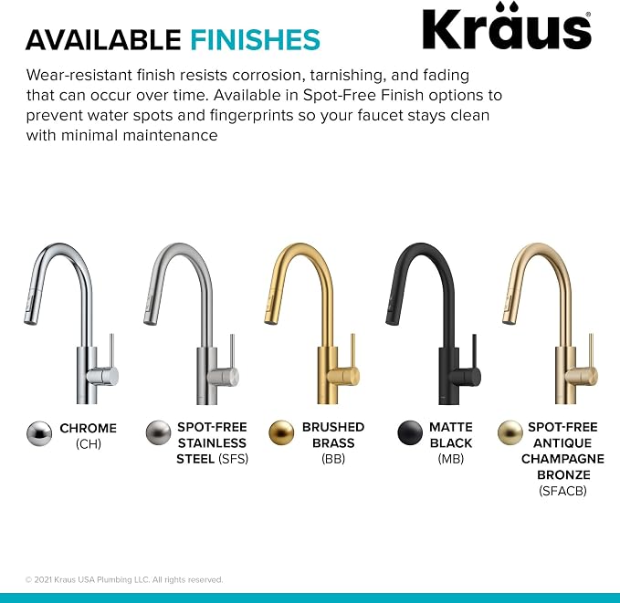 KRAUS Chrome 15 in Single Handle Pull Down Kitchen Faucet KPF-2620CH | - Image 13