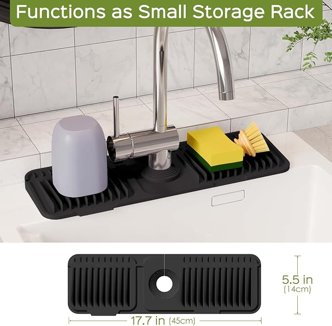 18 Inch Silicone Faucet Mat for Kitchen Sink Splash Guard – 2025 Upgraded - Image 4