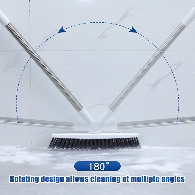 3 Pack Grout Scrub Brush with Long Handle, Heavy Duty | 35'' Stiff, 180° - Image 3
