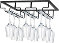 MOCOUM Under Cabinet Stemware Rack, Glass Hanger Rack - Wire Wine Glass Holder Storage Hanger for Cabinet Kitchen Bar (3 Rows)
