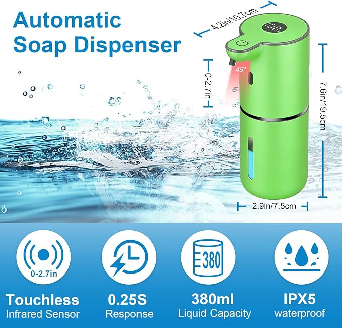 OHIFAST Automatic Liquid Soap Dispenser Touchless, USB Rechargeable Smart Hand - Image 2