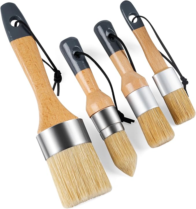 Mister Rui Chalk Wax Paint Brush 4 pcs, Large Wax Brush by MisterRui